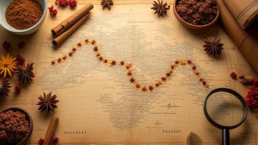 Vorschaubild des Webinars 'Antike Gewürzrouten' - alte Karten und Gewürze